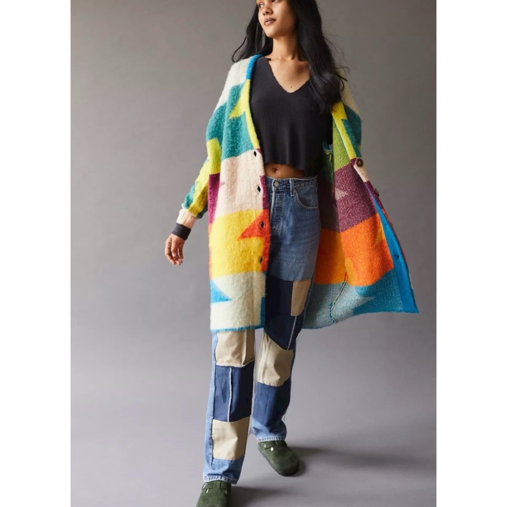 Urban Outfitters BDG Presley Oversized Cardigan Multicolored boho SZ XS